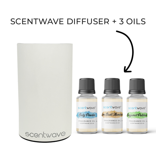 Scentwave Diffuser + 3 Fragrance Oils Bundle