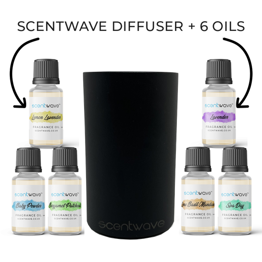 Black Scentwave Diffuser + 6 Oil Bundle